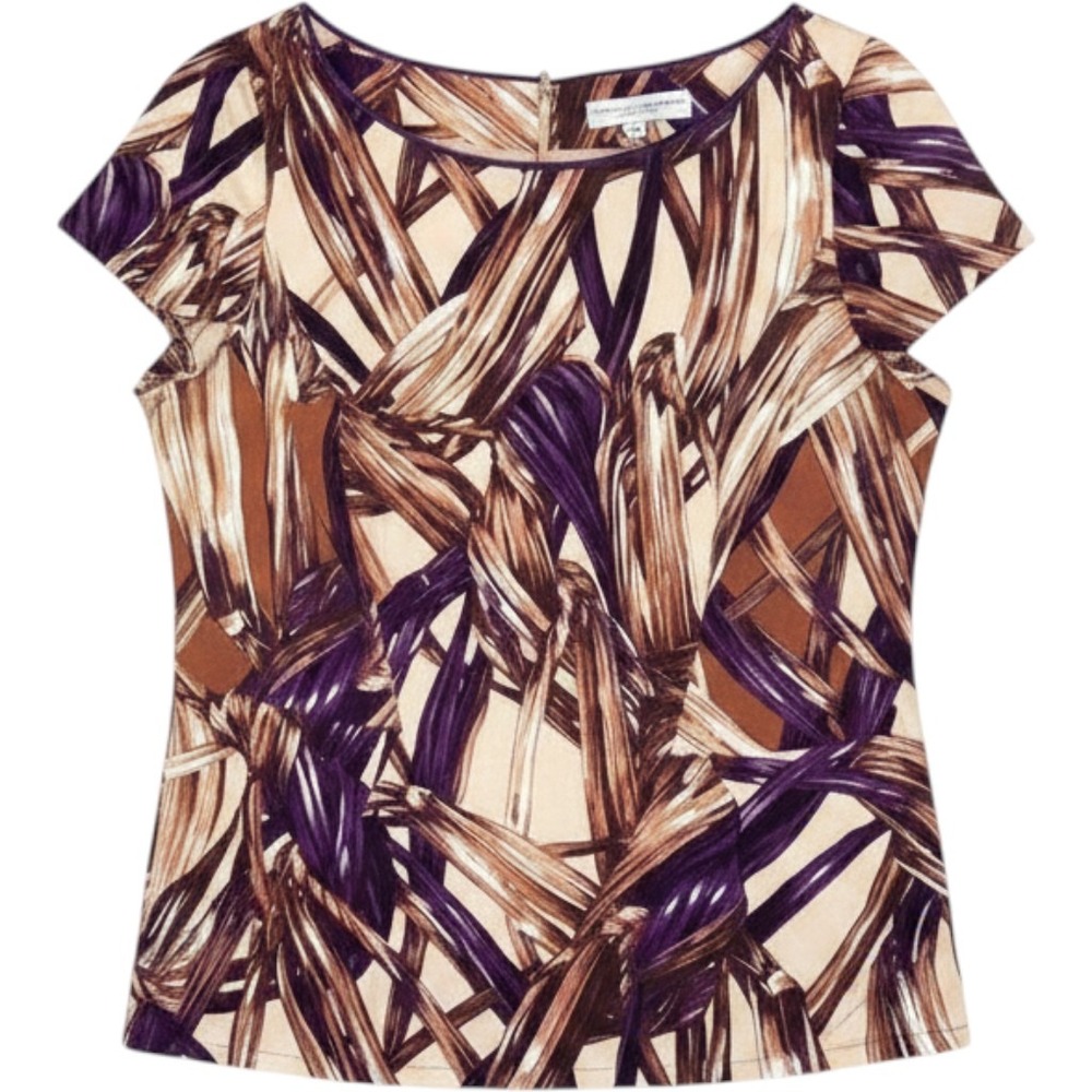 Carolina Herrera Vintage Sheath Spring Runway Dress Purple Brown Dress size‎ 16